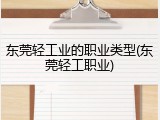 东莞轻工业的职业类型(东莞轻工职业)