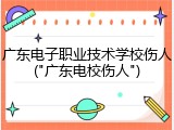 广东电子职业技术学校伤人("广东电校伤人")