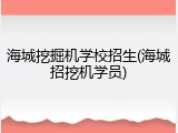 海城挖掘机学校招生(海城招挖机学员)