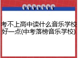 考不上高中读什么音乐学校好一点(中考落榜音乐学校)