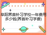 阜阳界首补习学校一年费用多少钱(界首补习学费)