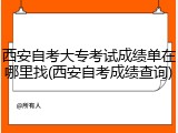 西安自考大专考试成绩单在哪里找(西安自考成绩查询)