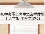 初中考不上高中怎么样才能上大学(初中升学途径)