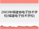 2003年福建省电子技术学校(福建电子技术学校)