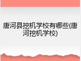 唐河县挖机学校有哪些(唐河挖机学校)