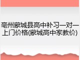 亳州蒙城县高中补习一对一上门价格(蒙城高中家教价)