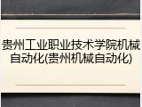 贵州工业职业技术学院机械自动化(贵州机械自动化)
