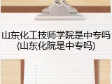 山东化工技师学院是中专吗(山东化院是中专吗)