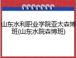 山东水利职业学院亚太森博班(山东水院森博班)