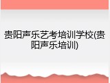 贵阳声乐艺考培训学校(贵阳声乐培训)