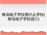 青岛电子学校是什么学校(青岛电子学校简介)