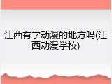 江西有学动漫的地方吗(江西动漫学校)