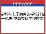 专科有电子商务的学校排名一览表(电商专科学校排名)