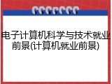 电子计算机科学与技术就业前景(计算机就业前景)
