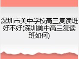 深圳市美中学校高三复读班好不好(深圳美中高三复读班如何)