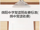 绵阳中学复读班收费标准(绵中复读收费)