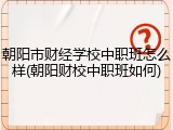 朝阳市财经学校中职班怎么样(朝阳财校中职班如何)