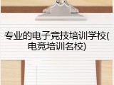 专业的电子竞技培训学校(电竞培训名校)