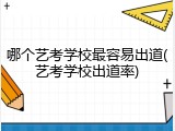 哪个艺考学校最容易出道(艺考学校出道率)