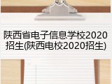 陕西省电子信息学校2020招生(陕西电校2020招生)