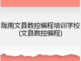 陇南文县数控编程培训学校(文县数控编程)