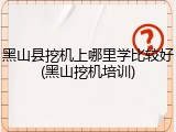 黑山县挖机上哪里学比较好(黑山挖机培训)