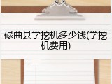 碌曲县学挖机多少钱(学挖机费用)