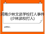 河南少林文武学校打人事件(少林武校打人)