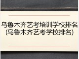 乌鲁木齐艺考培训学校排名(乌鲁木齐艺考学校排名)