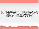 长治屯留县单招集训学校有哪些(屯留单招学校)