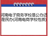 河南电子商务学校是公办还是民办(河南电商学校性质)