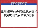 漳州哪里有产后修复培训机构(漳州产后修复培训)