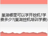 巢湖哪里可以学开挖机?学费多少?(巢湖挖机培训学费)