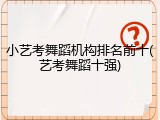 小艺考舞蹈机构排名前十(艺考舞蹈十强)