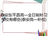 泰安东平县高一全日制补习学校有哪些(泰安高一补校)