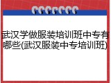 武汉学做服装培训班中专有哪些(武汉服装中专培训班)