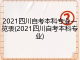 2021四川自考本科专业一览表(2021四川自考本科专业)