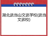 湖北武当山文武学校(武当文武校)