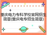 重庆电力专科学校官网招生简章(重庆电专招生简章)