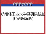 郑州轻工业大学轻研院院长(轻研院院长)