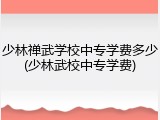 少林禅武学校中专学费多少(少林武校中专学费)