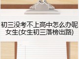 初三没考不上高中怎么办呢女生(女生初三落榜出路)