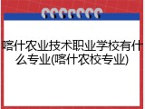 喀什农业技术职业学校有什么专业(喀什农校专业)