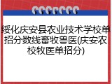 绥化庆安县农业技术学校单招分数线畜牧兽医(庆安农校牧医单招分)