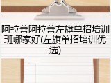 阿拉善阿拉善左旗单招培训班哪家好(左旗单招培训优选)