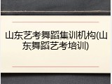 山东艺考舞蹈集训机构(山东舞蹈艺考培训)