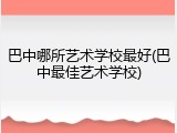巴中哪所艺术学校最好(巴中最佳艺术学校)