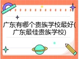 广东有哪个贵族学校最好(广东最佳贵族学校)