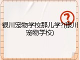 银川宠物学校那儿学?(银川宠物学校)