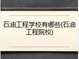 石油工程学校有哪些(石油工程院校)